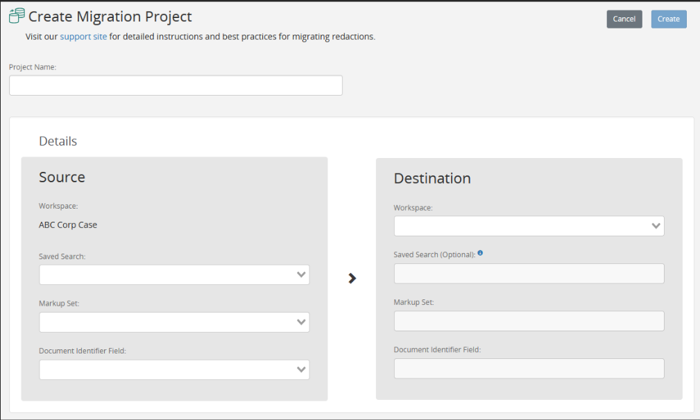 migrate markups create