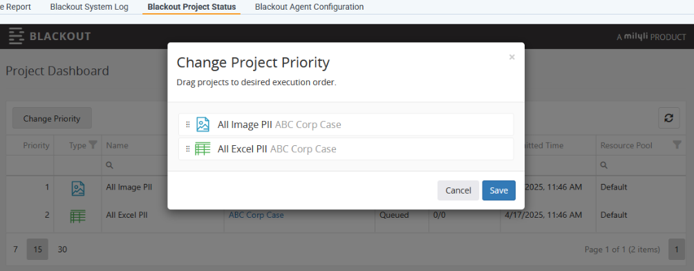 OnFly Project Priority