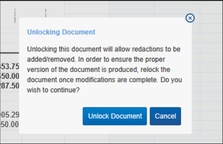 Unlock Individual Documents Warning
